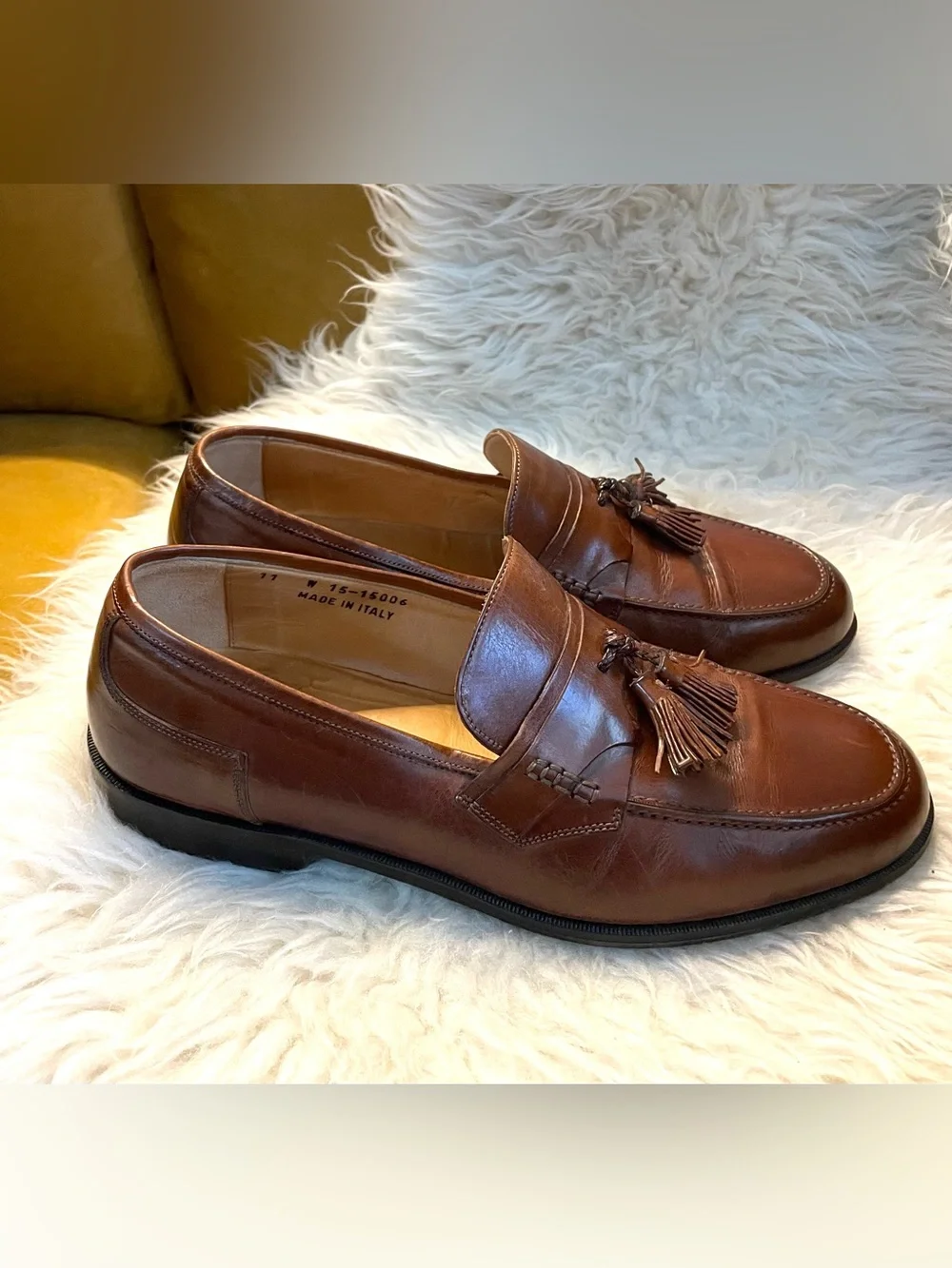 Johnston & Murphy Tassel Loafers Cognac Size 11